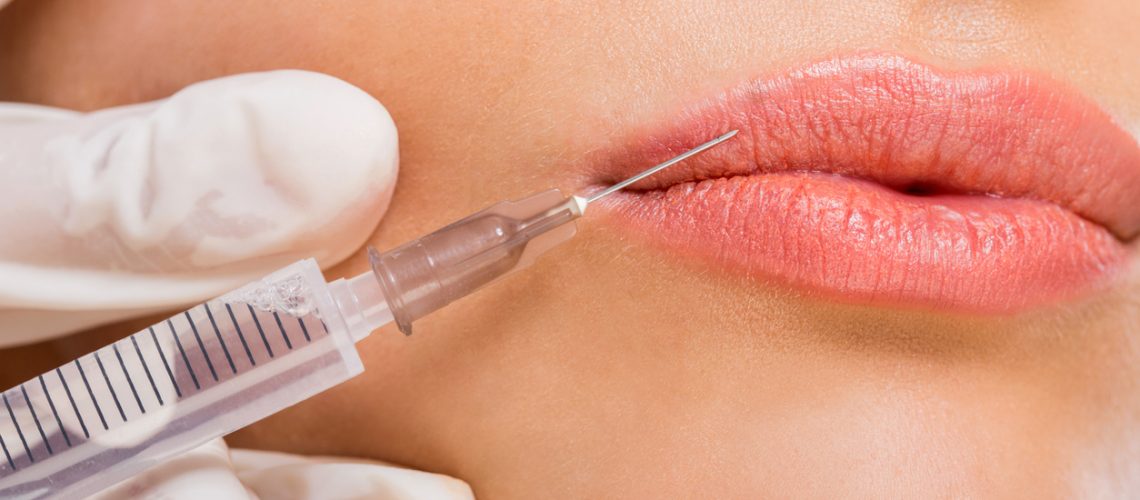 Close up of having beauty treatment with Botox.